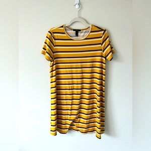 Forever 21 yellow striped t-shirt dress